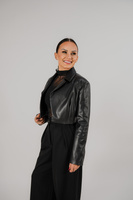 Short jacket in eco leather