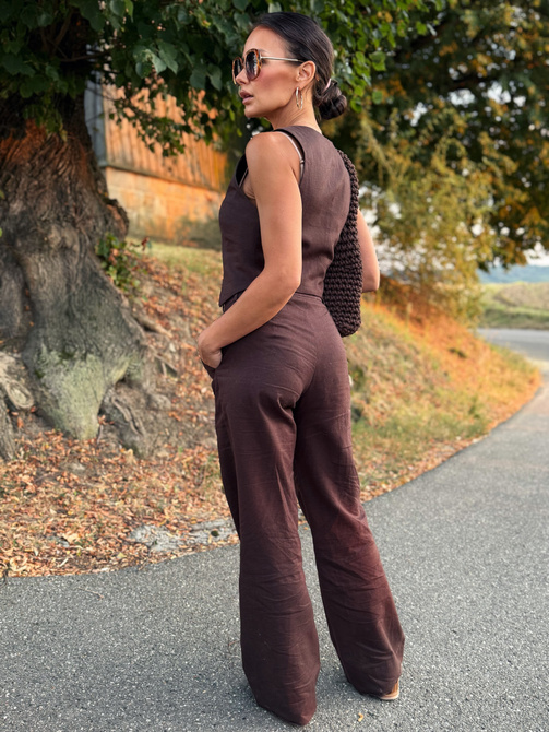 "Linen Story" pants - chocolate