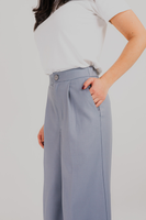 straight cut pants with elastic waistband in dove color