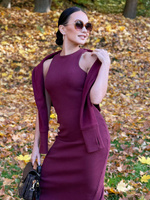 Ribbed Senti Dress – Burgundy