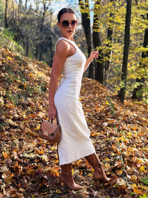 Ribbed Senti Dress – Cream