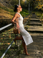 Ribbed Senti Dress – Cream