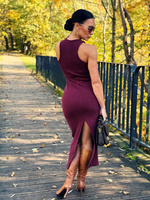 Ribbed Senti Dress – Burgundy