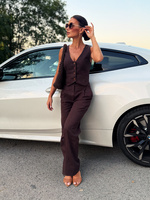 "Linen Story" pants - chocolate