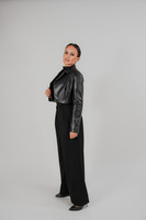 Short jacket in eco leather