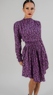 Fine floral dress with asymmetrical bottom