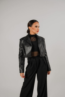 Short jacket in eco leather