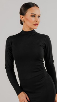 Punto knit maxi dress with a split