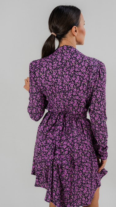 Fine floral dress with asymmetrical bottom