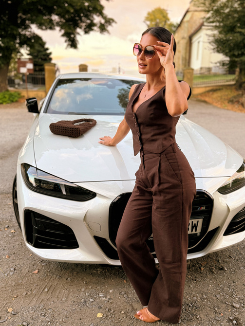 "Linen Story" pants - chocolate