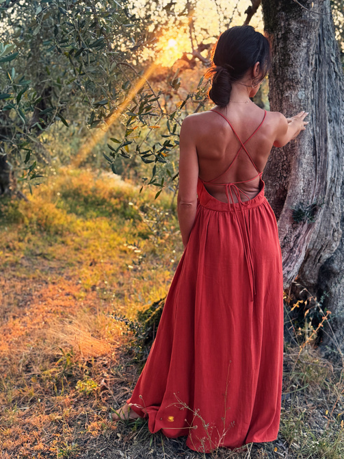 Sunset Breeze dress - energetic orange