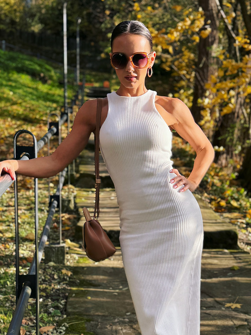 Ribbed Senti Dress – Cream