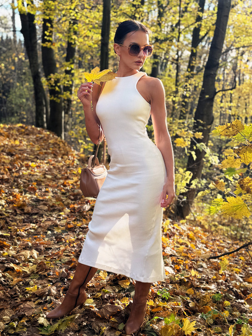 Ribbed Senti Dress – Cream