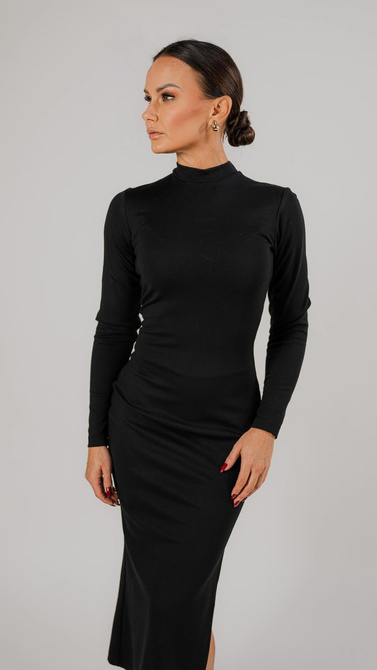 Punto knit maxi dress with a split