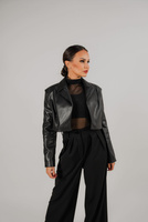 Short jacket in eco leather