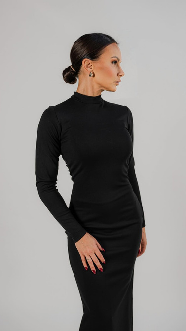 Punto knit maxi dress with a split