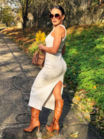 Ribbed Senti Dress – Cream