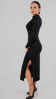 Punto knit maxi dress with a split